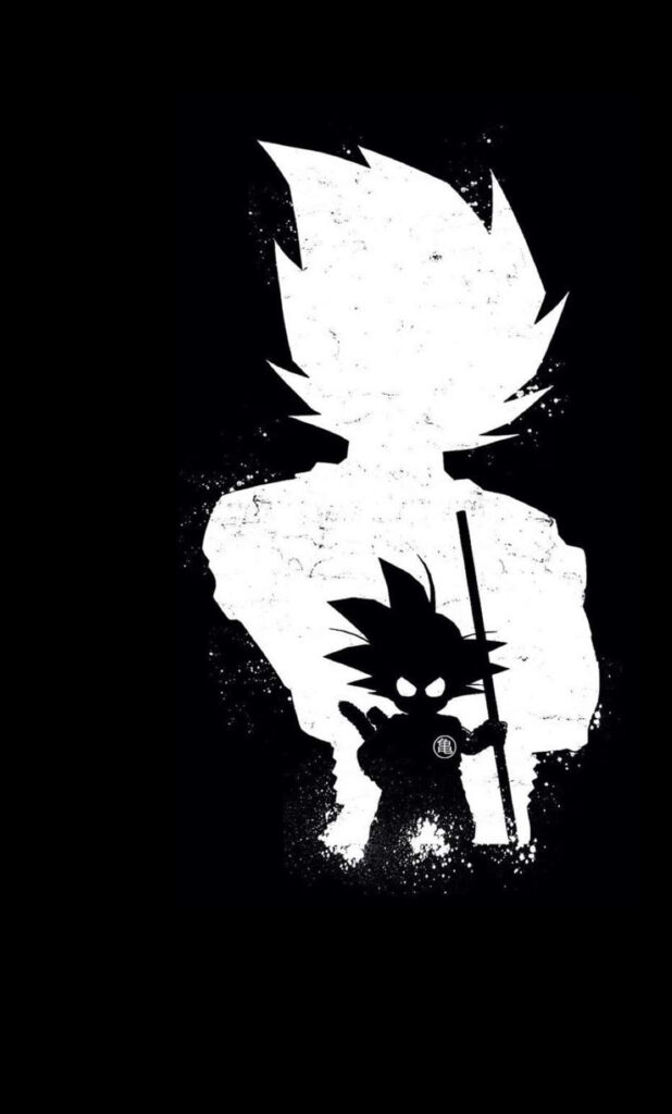 Monochromatic : Captivating Anime Character Gohan in Reflective Stance - Anime Black and White Character Portrait Wallpaper