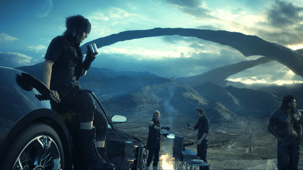 Tales from the Grill: Final Fantasy Characters in a Fantasy World Barbeque Bash Wallpaper