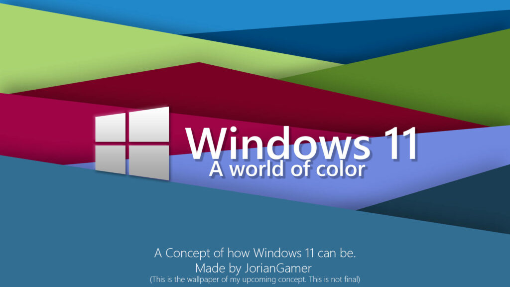 Windows 11 concept wallpaper with colorful geometric shapes and iconic logo by JorianGamer