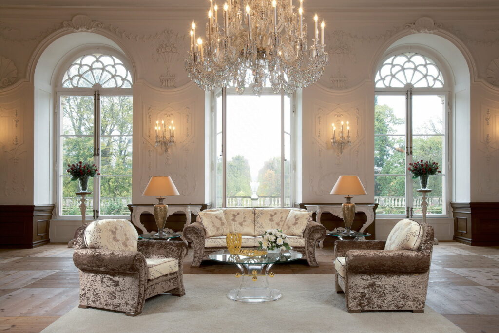Relaxation Haven: A Cozy Corner in a Chic Living Room Wallpaper