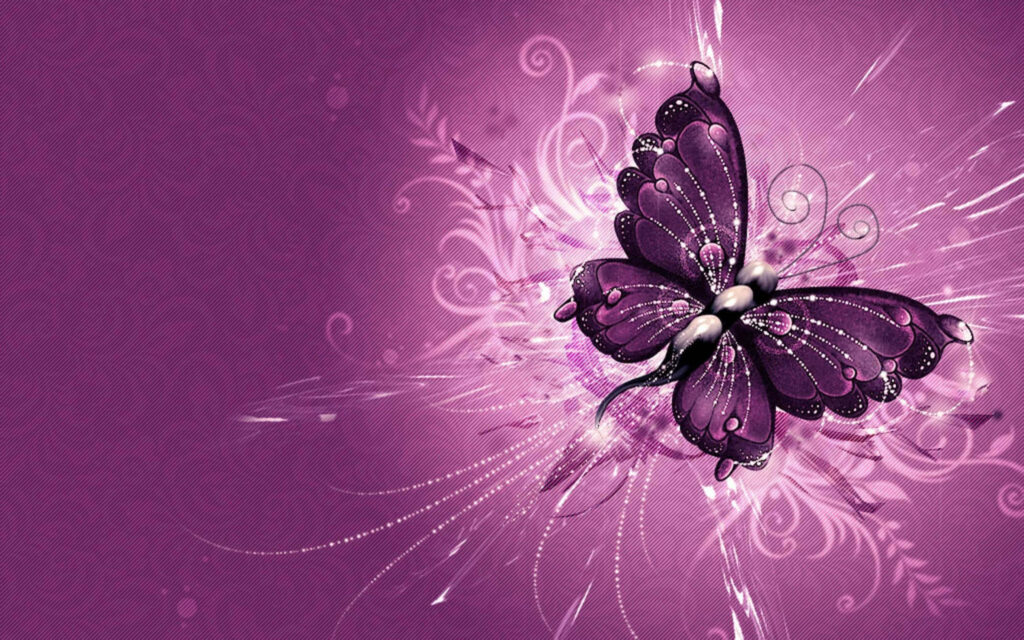 Enchanting Harmony: Captivating Butterfly on a Radiant Pink Blossom Wallpaper