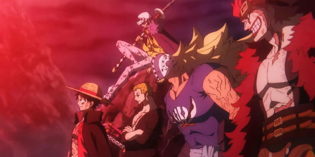 Unbreakable Bonds: Memorable Moment from One Piece Film Red Wallpaper