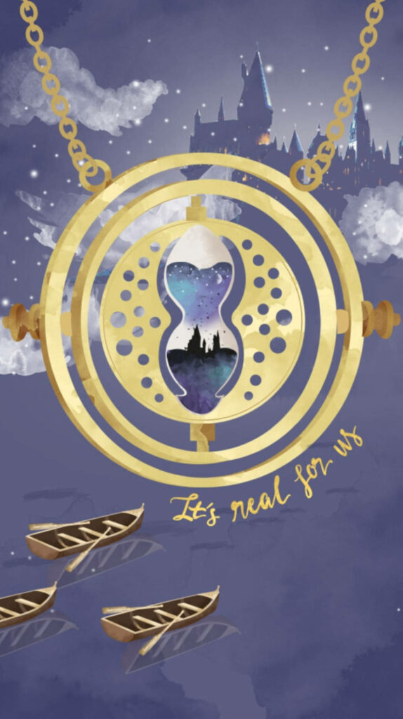 A Glowing Emblem of Time: Illuminating the Hogwarts Aura - An Exquisite Harry Potter Aesthetic Wallpaper