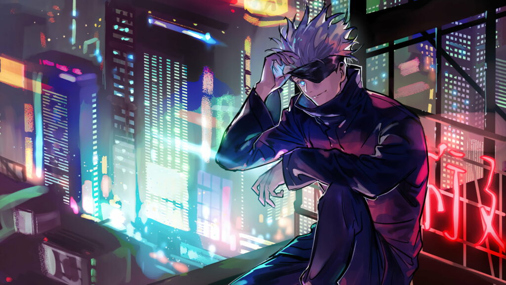 Enigmatic Brilliance: Satoru Gojo Unleashed in Jujutsu Kaisen Wallpaper