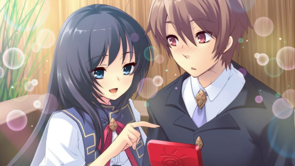 A Heartwarming Duo Engage in Co-op Fun with their Vibrant Gaming Device Wallpaper
