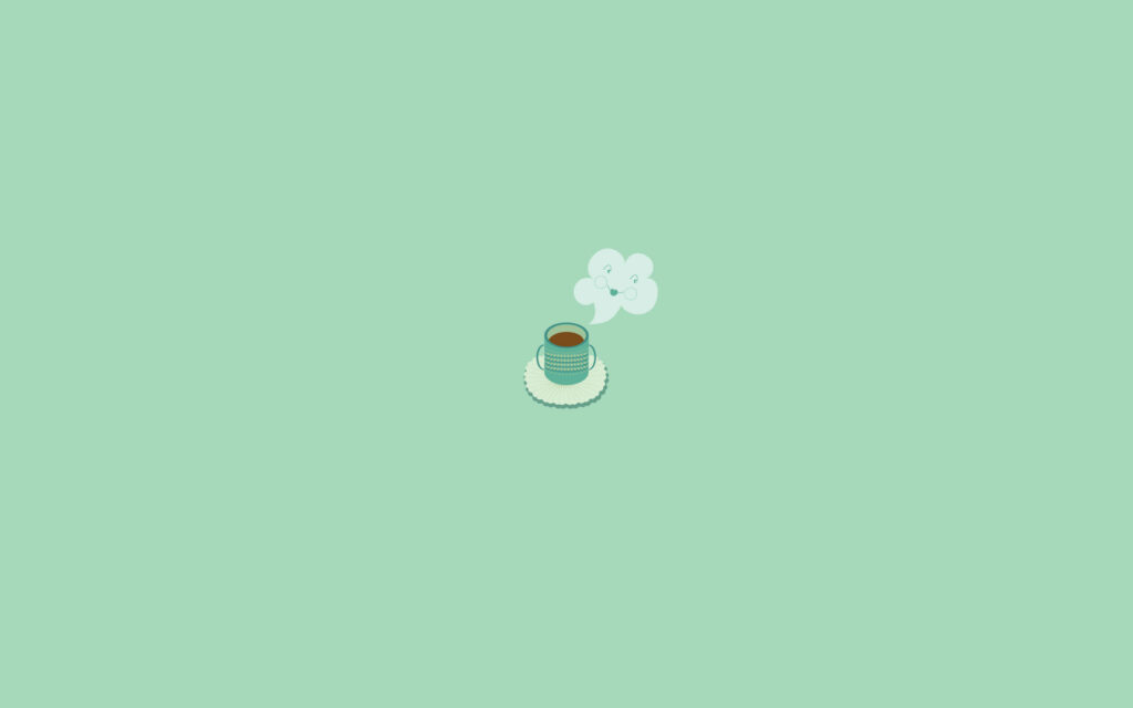 Coffee's Serene Oasis: A Soothing Green Blank Canvas Wallpaper