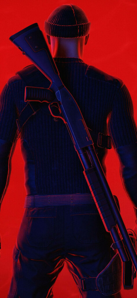 Chiseled Visage of Agent 47, an Urban Assassin, Ideal for iPhone Wallpaper