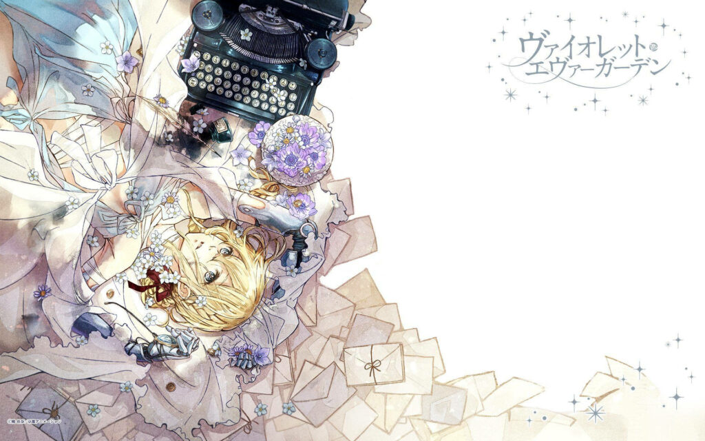 Vintage Correspondence: Violet Evergarden's Typewriter Tales Wallpaper