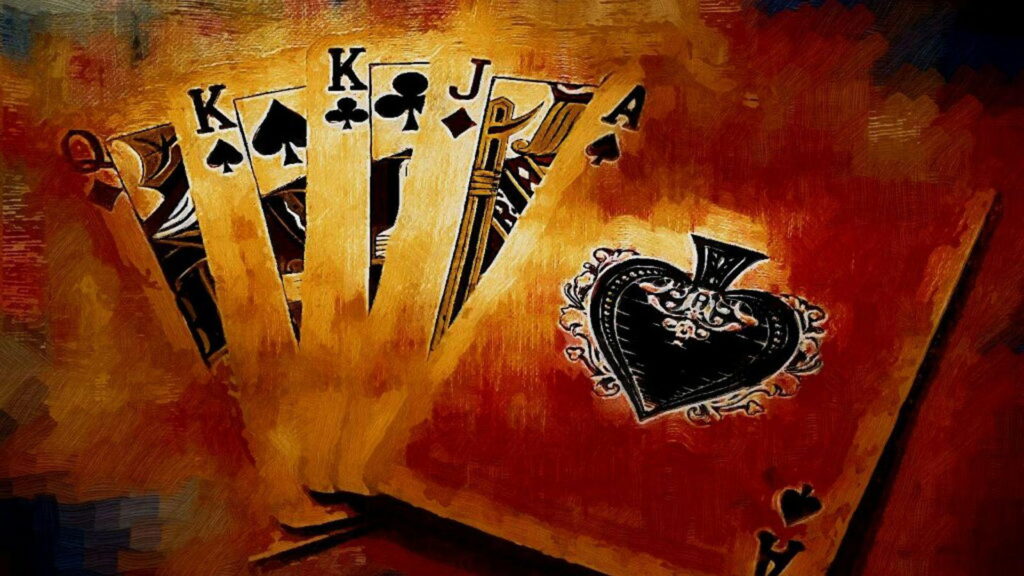 High-Stakes Card Game: Stunning HD Wallpaper of Poker Cards in Action