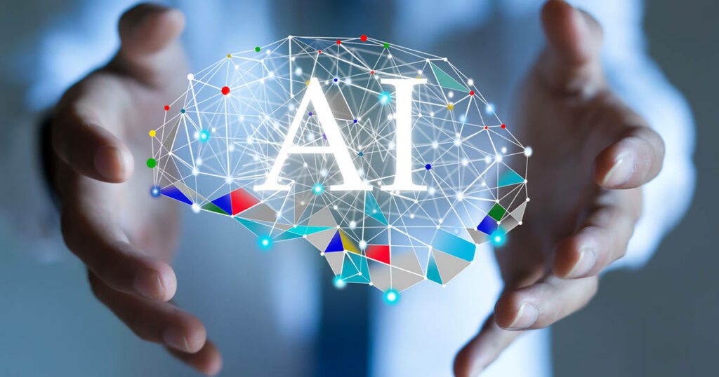 AI Brain Network: Digital Illustration on Hands | Wallpaper Background