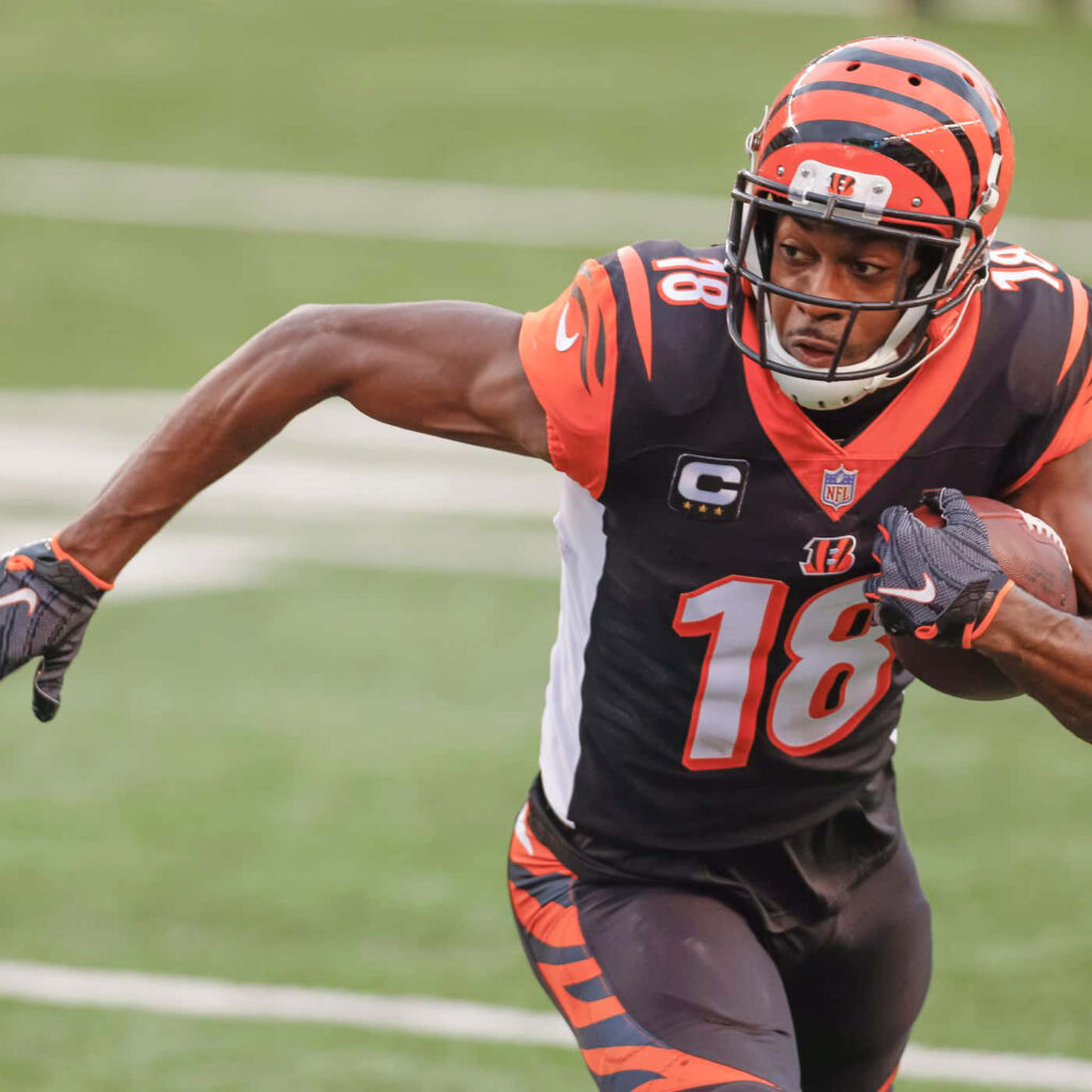 A J Green intense football action dynamic wallpaper showcasing athleticism and energy