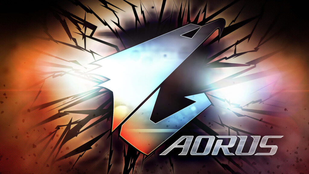 AORUS eagle logo wallpaper with dynamic sharp lines and vivid lighting effects background