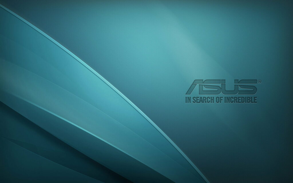 ASUS Digital Art Wallpaper: Teal Abstract Design with Brand Logo in Elegant Typography - Modern Minimalist Desktop Background