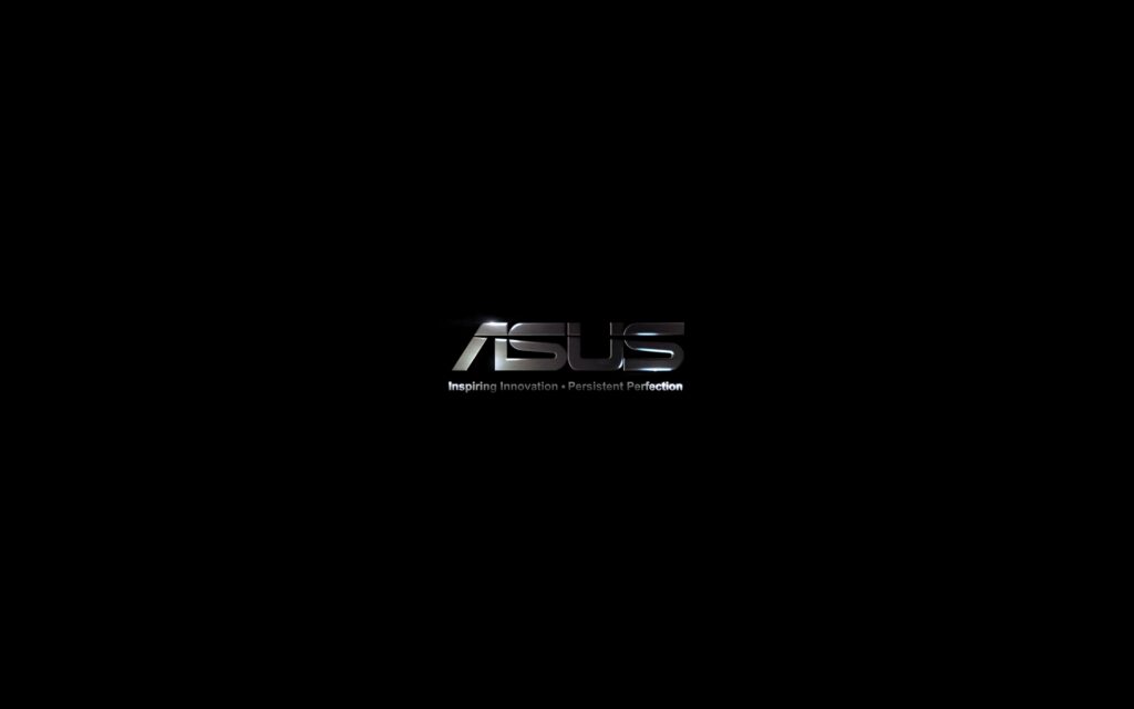 ASUS wallpaper with logo and Inspiring Innovation Persistent Perfection tagline on black background
