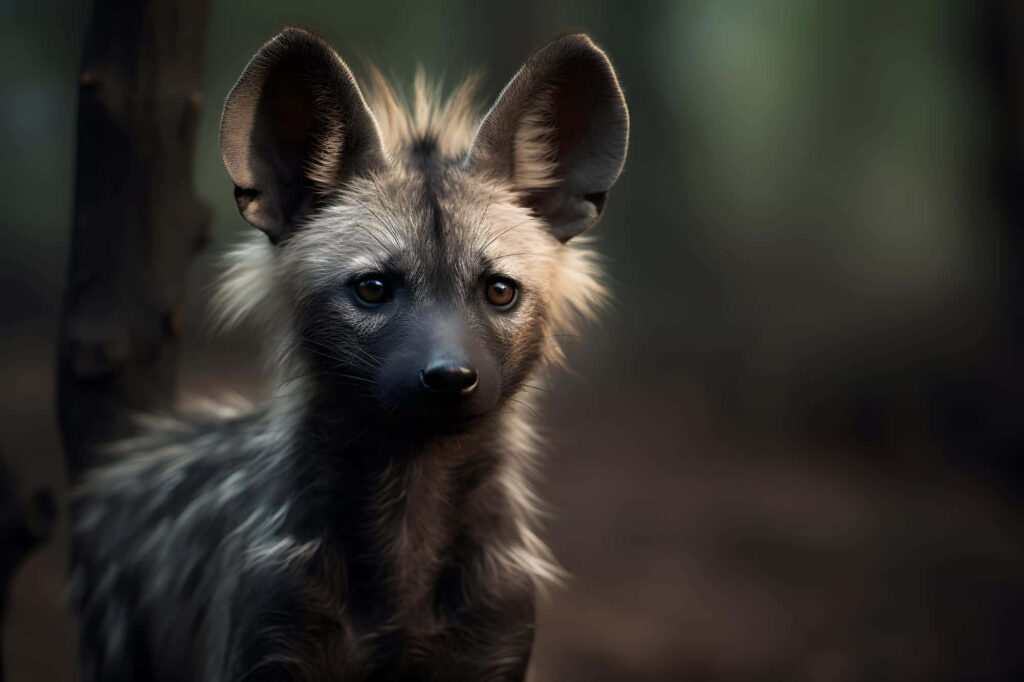 Aardwolf in Wilderness Wallpaper: Captivating Natural Beauty