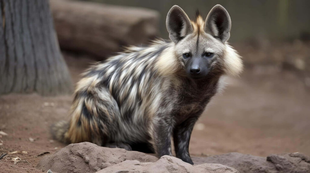 Aardwolf Wallpaper: Unique Markings & Natural Habitat Background