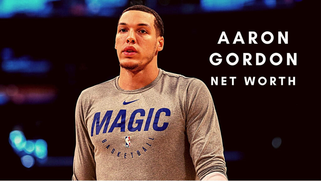 Aaron Gordon Magic jersey focused expression basketball player net worth wallpaper background