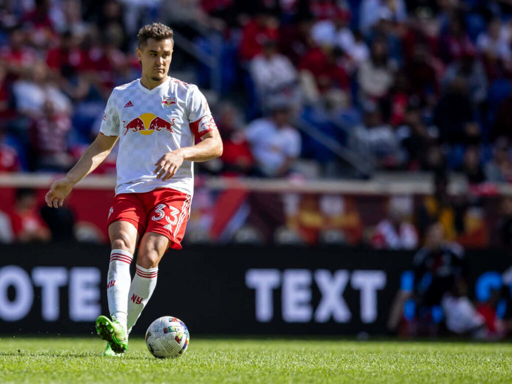 American soccer player Aaron Long focused on the field during match against FC Cincinnati wallpaper