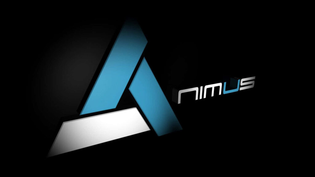 High-resolution desktop wallpaper of sleek Abstergo Industries Animus logo on dark background