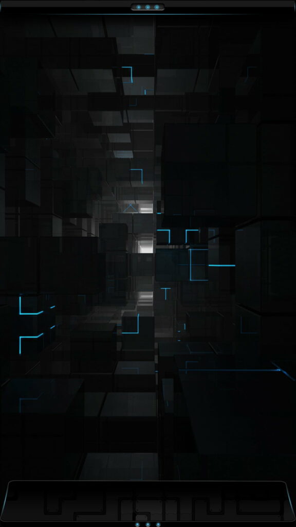 Abstract Edge: A Dynamic 3D Encounter in Black and Blue Wallpaper
