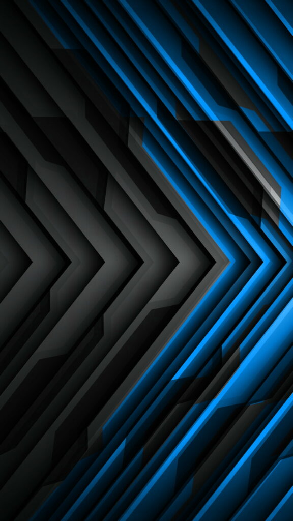 Blade of Abstract Darkness: 3D Bicolored Patterns on HD Phone Wallpaper