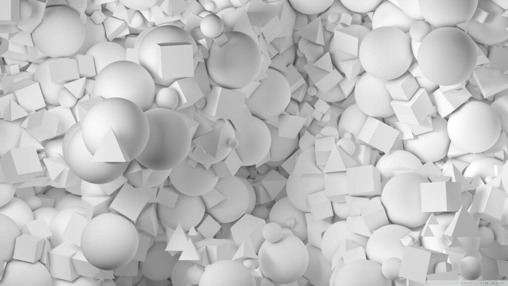 Minimalist 3D White Geometric Wallpaper for Android Phones