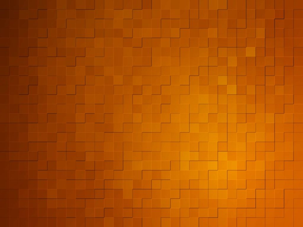 Abstract 3D grid of square pixels in warm orange and amber tones with soft gradient lighting background Wallpaper