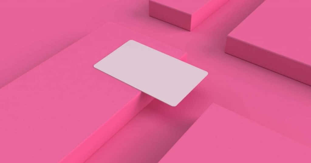 Minimalist 3D Pink Blocks Wallpaper with Contrast White Card