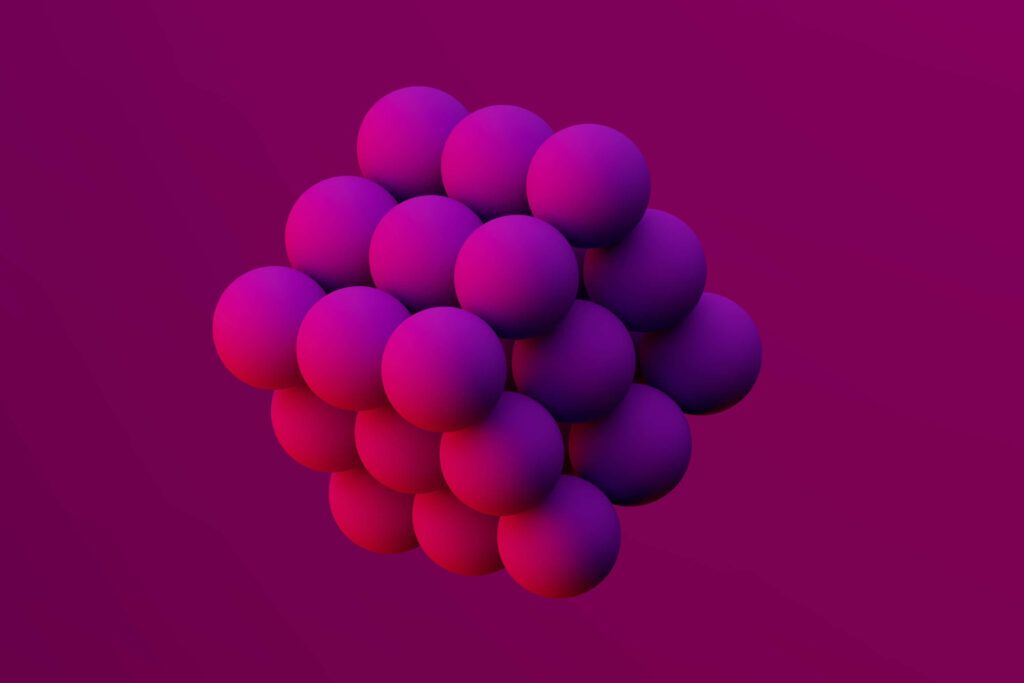 3D Purple & Pink Spheres: Abstract Tech-Inspired Wallpaper Design