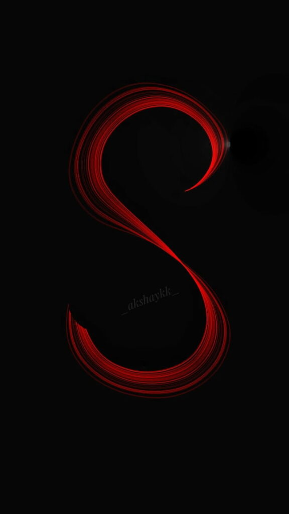 Sleek Letter-S: Abstract Black Blue Note in Slim HD Phone Wallpaper Background Photo