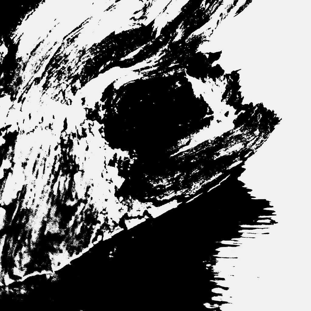 Bold Abstract Wallpaper: Black Brush Strokes on White Background