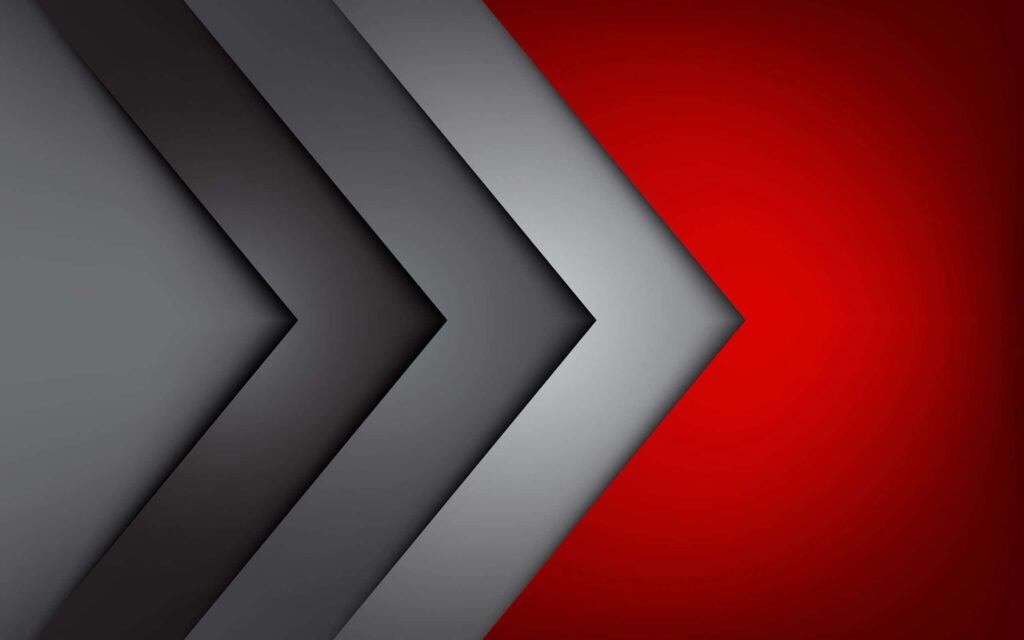 Modern Abstract Wallpaper: Black & Gray Arrows on Red Background