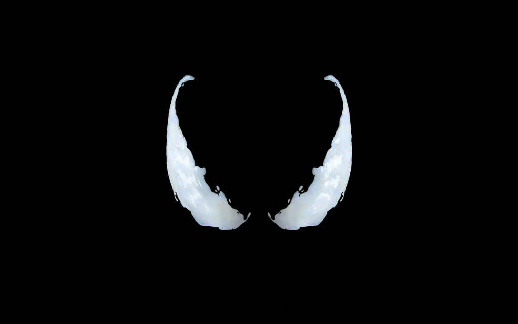 Abstract Black Background Wallpaper: White Symmetrical Design