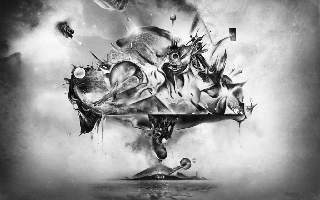 Abstract Fantasy Black & White Wallpaper - 1920x1200 Background