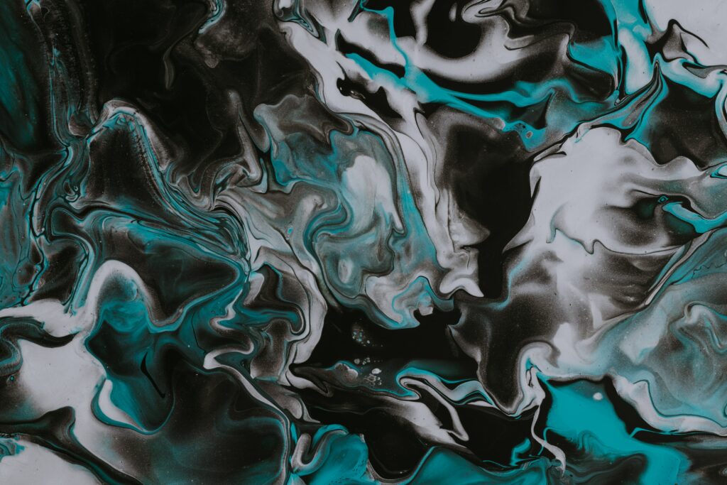 High-Resolution Abstract Black, White & Turquoise Wallpaper Background