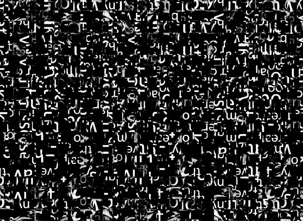 Dynamic Black & White Typography Wallpaper: Abstract Art Background