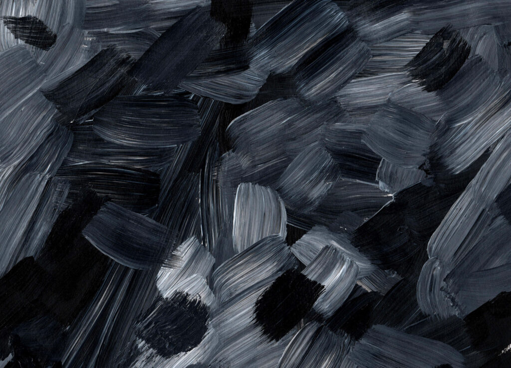 Dynamic Abstract Black and White Wallpaper with Textured Brushstrokes