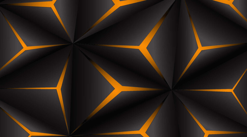 Abstract Black & Orange Polygon Wallpaper: Dynamic Geometric Background