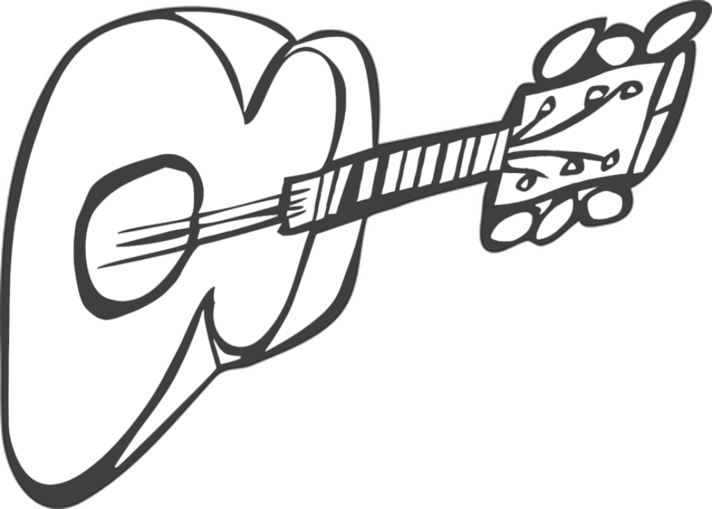 Abstract Black-and-White Guitar Wallpaper for Music Lovers