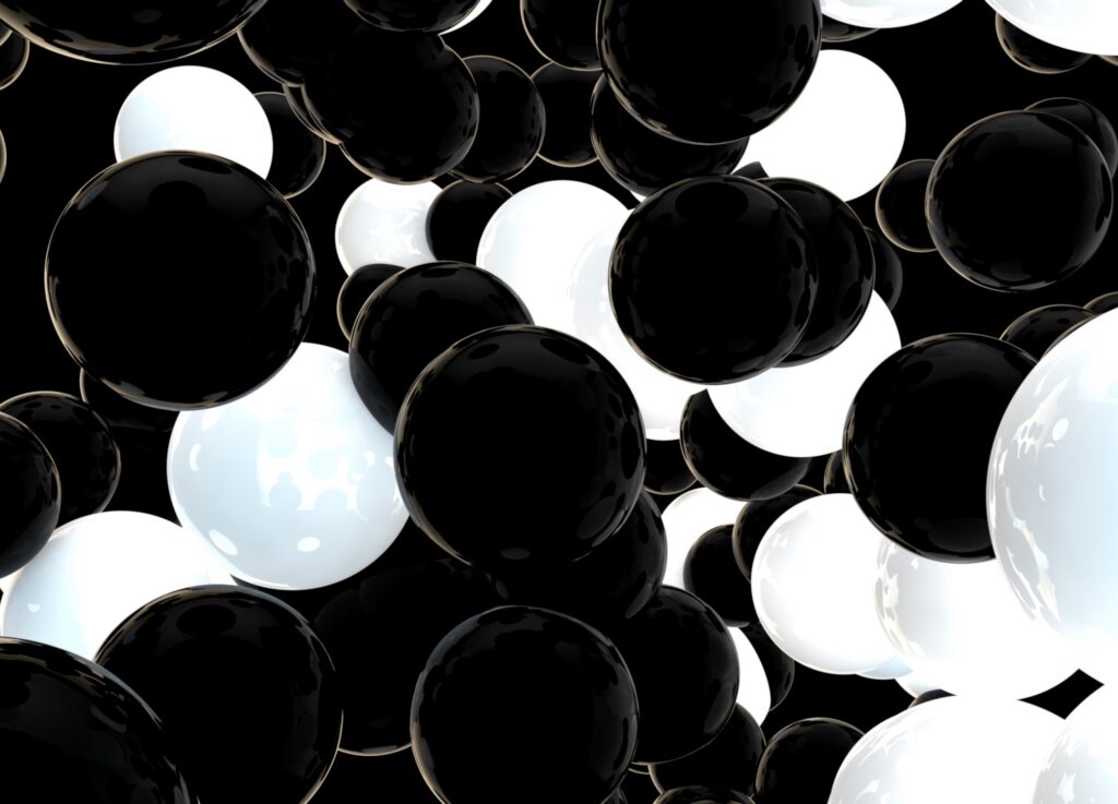 Abstract Black & White Sphere Wallpaper - Striking Contrast Background
