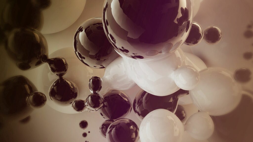 Abstract Black & White Sphere Wallpaper with Dynamic Light Effects