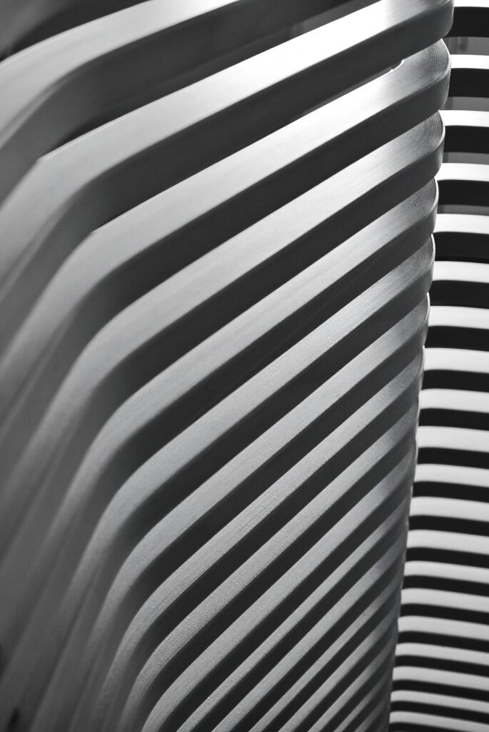 Abstract Black and White Curved Lines Wallpaper Background Design