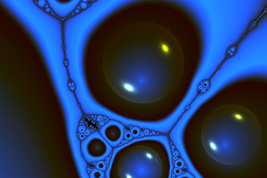 Mesmerizing Abstract Blue Bubbles Wallpaper - Ethereal Patterned Background
