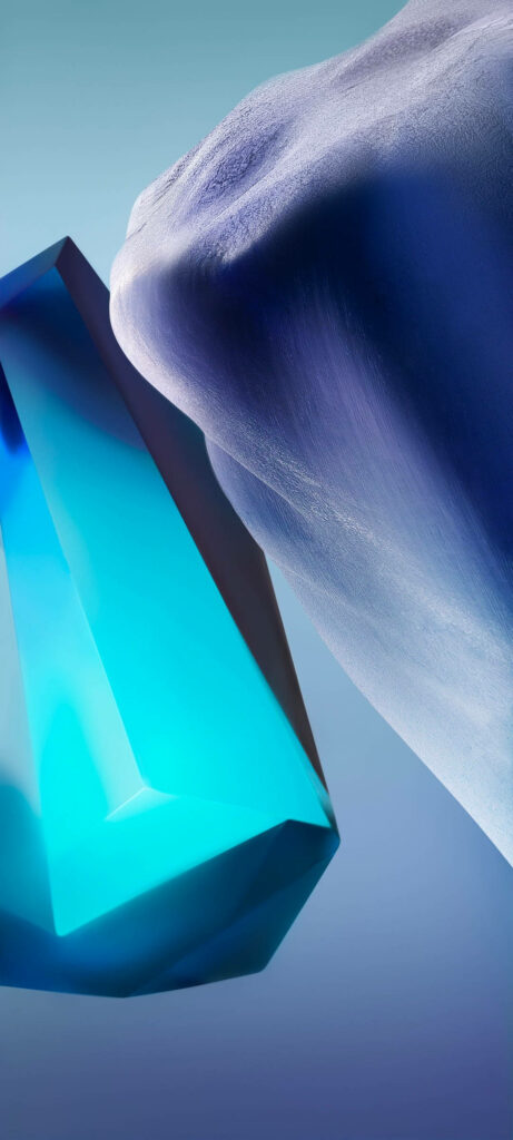 Abstract Blue Crystal Wallpaper: Modern Geometric Design