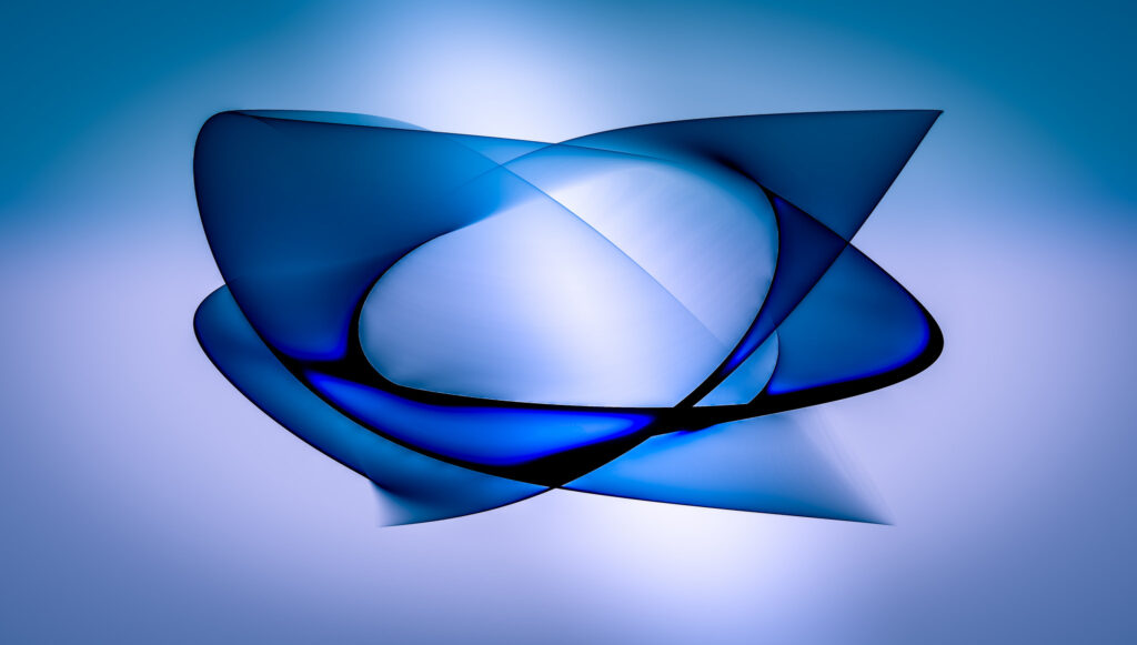 Abstract Blue Wallpaper with Smooth Lines and Gradient Depth