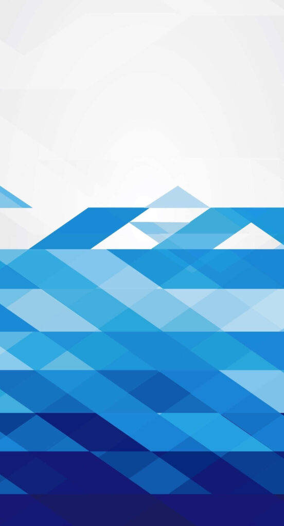 Geometric Blue Triangle Wallpaper: Abstract Mountain & Wave Design