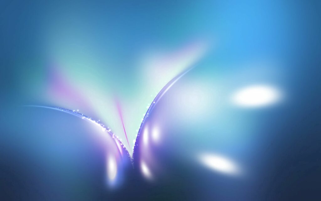 Vibrant Abstract Wallpaper: Smooth Lines & Glowing Lights in Blue-Green