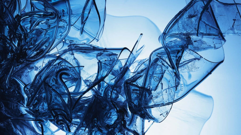 Mesmerizing Blue Abstract Art Wallpaper - Ink-In-Water Design