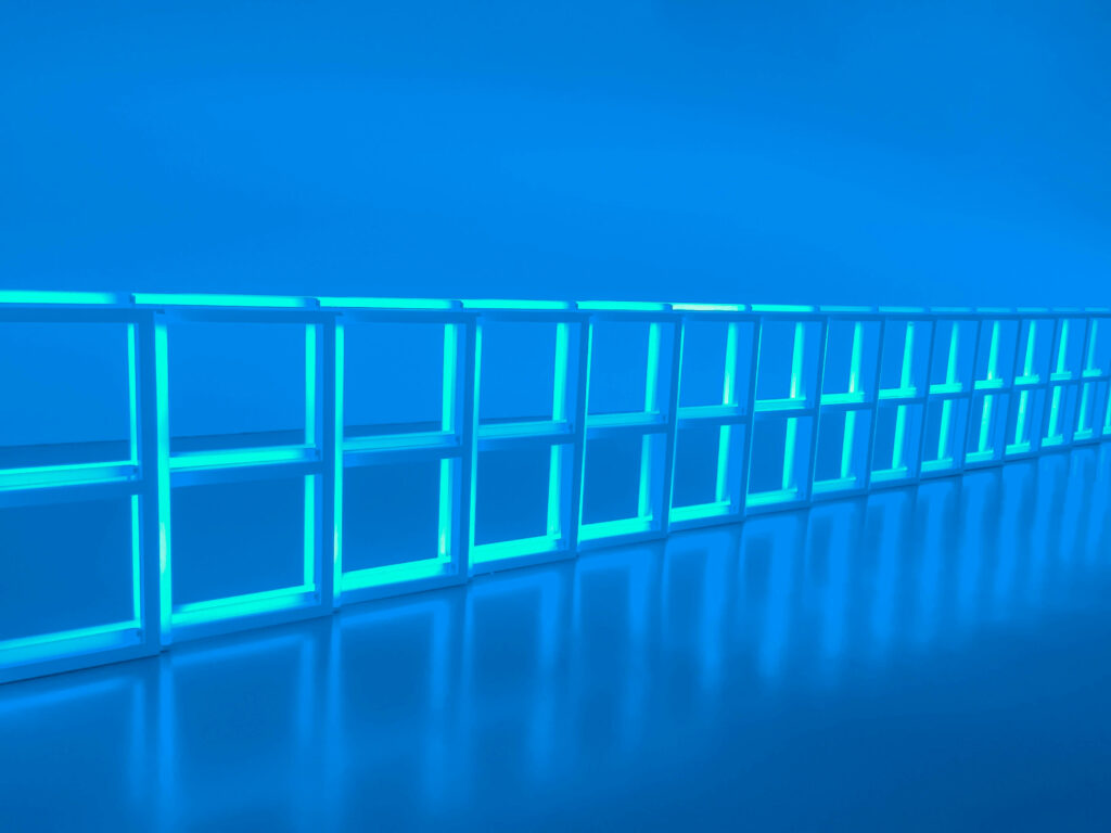 Glowing Blue Neon Frame Wallpaper - Abstract Modern Background