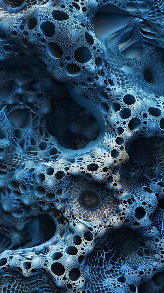 Abstract Blue Organic Texture Wallpaper - Mesmerizing 3D Design